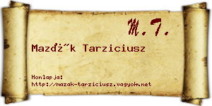 Mazák Tarziciusz névjegykártya